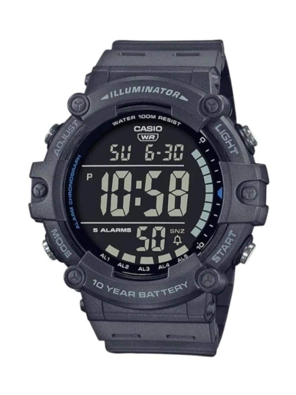Casio Men's Black Digital Sports Watch - Illuminator, 10-Year Battery